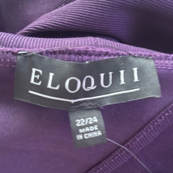 ELOQUII Asymmetrical One Shoulder Fitted Midi Sweater Dress Purple Size 22/24 - Picture 7 of 7